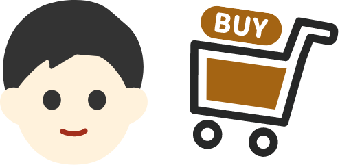 安く資材を購入したい人のイラスト