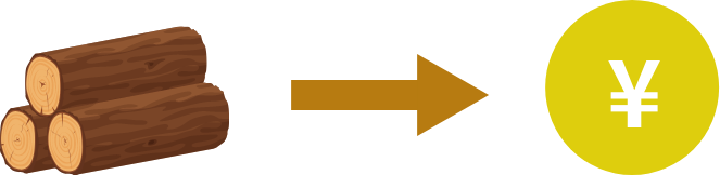 余った資材がお金に変わるイラスト